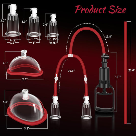 Pussy Pump Nipple Sucking Toys Include 2 Pussy & 2 Nipple Cups,Clitorial Pumps Sex Toy Enhances Sexual Pleasure Sex Toys for Females Vagina Pump Adult Sex Toy
