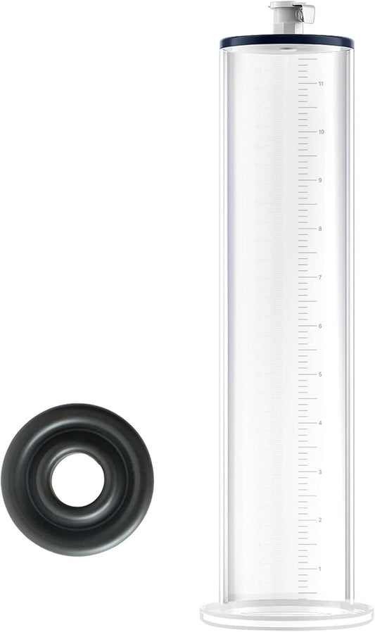 Penis Pump Vacuum Cylinder 9 * （1.5-2.75）in with 1 Black Silicone Base Ring