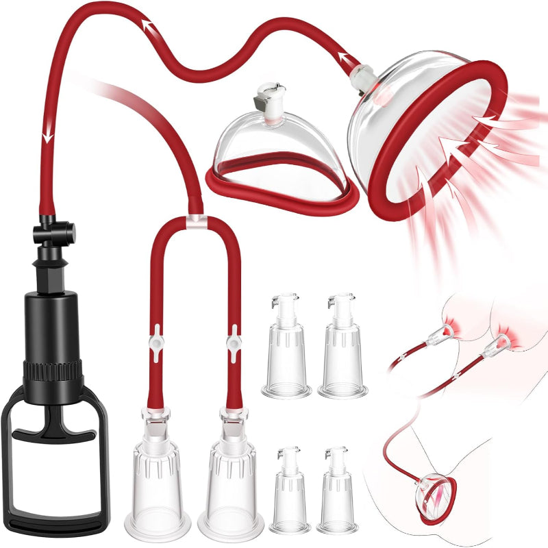 Pussy Pump Nipple Sucking Toys Include 2 Pussy & 2 Nipple Cups,Clitorial Pumps Sex Toy Enhances Sexual Pleasure Sex Toys for Females Vagina Pump Adult Sex Toy