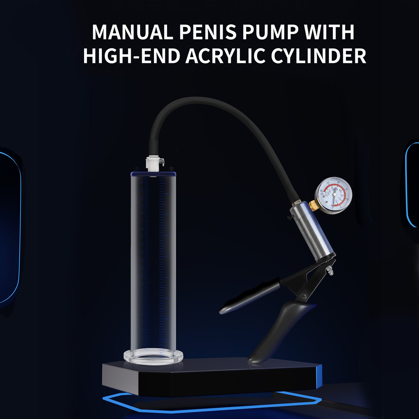 Male Enhancement Pump System,Male Enhancement Vacuum Pump with Gauge 9 x 2 inch Cylinder,1 Silicone Sleeves,Sex Toys for Men, Adult Toys for Men