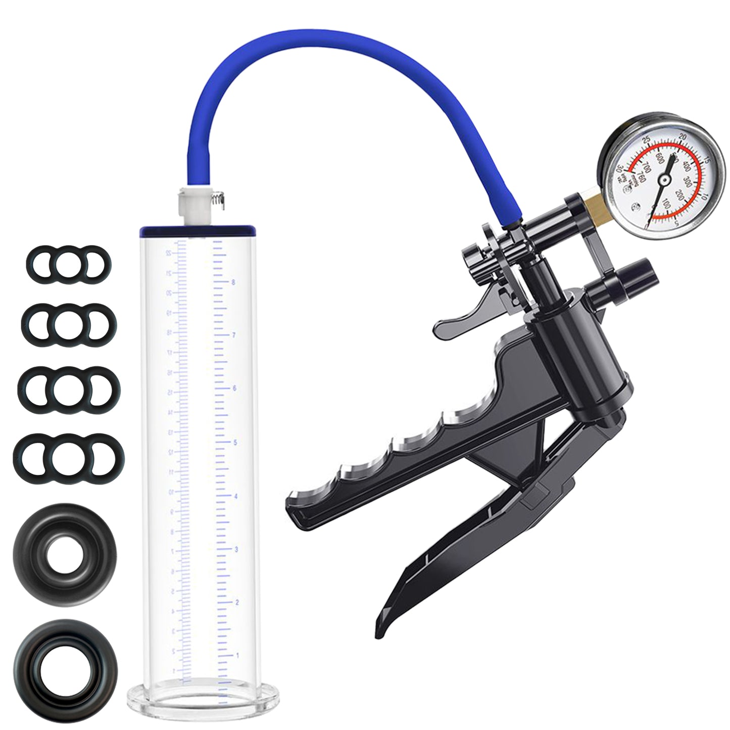 Male Enhancement Pump System,Enhancement Vacuum Pump with Gauge 9 x 1.75 inch Cylinder,2 Silicone Sleeves,Male Sex Toys for Men, Adult Toys for Men