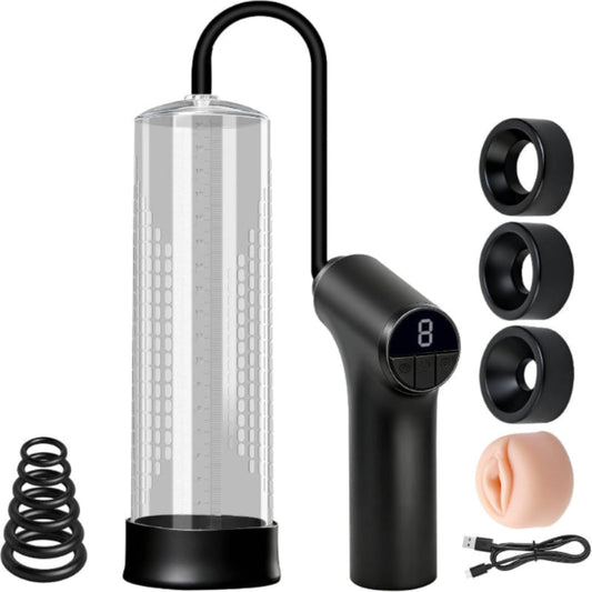 Electric Penis Pump Male Sex Toys - Pumps & Enlargers,Penis Vacuum Enlargement Pump with 9 Training Modes,Dick Pump with Penis Rings and Mini Pocket Pussy for Erectile Dysfunction Vacuum Pump