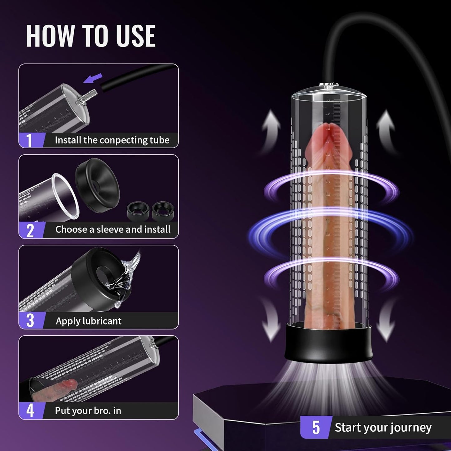 Electric Penis Pump Male Sex Toys - Pumps & Enlargers,Penis Vacuum Enlargement Pump with 9 Training Modes,Dick Pump with Penis Rings and Mini Pocket Pussy for Erectile Dysfunction Vacuum Pump