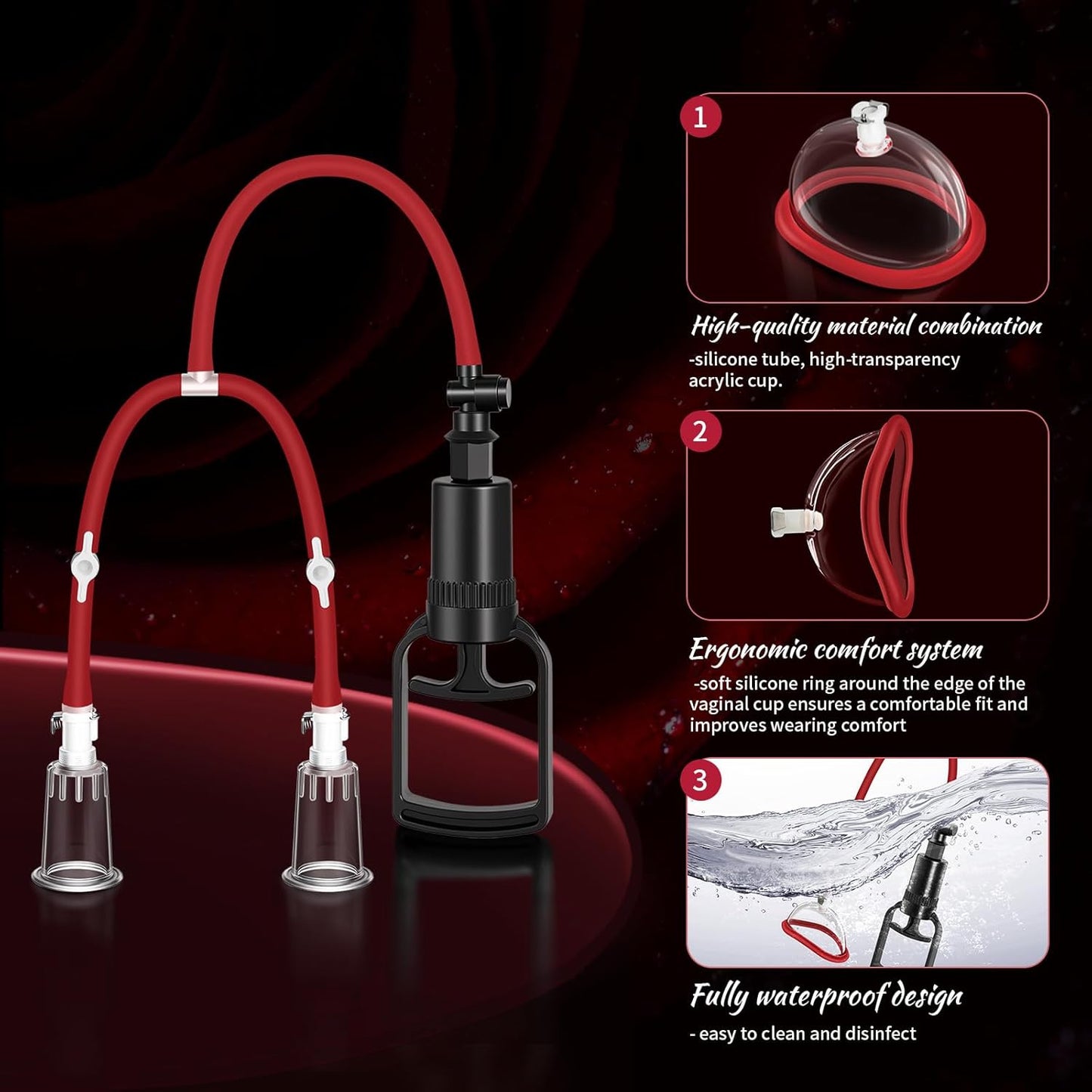 Pussy Pump Nipple Sucking Toys Include 2 Pussy & 2 Nipple Cups,Clitorial Pumps Sex Toy Enhances Sexual Pleasure Sex Toys for Females Vagina Pump Adult Sex Toy
